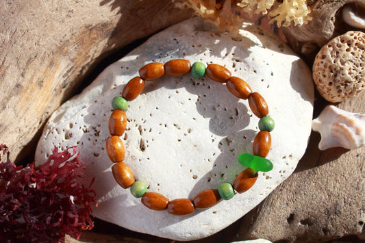 Kelly Green Beaded Surfer Bracelet