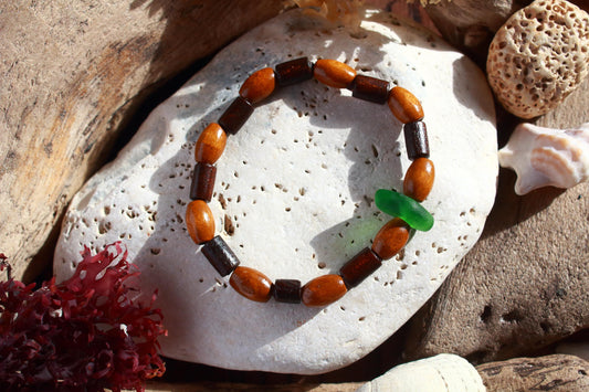 Green Unisex Beaded Surf Bracelet