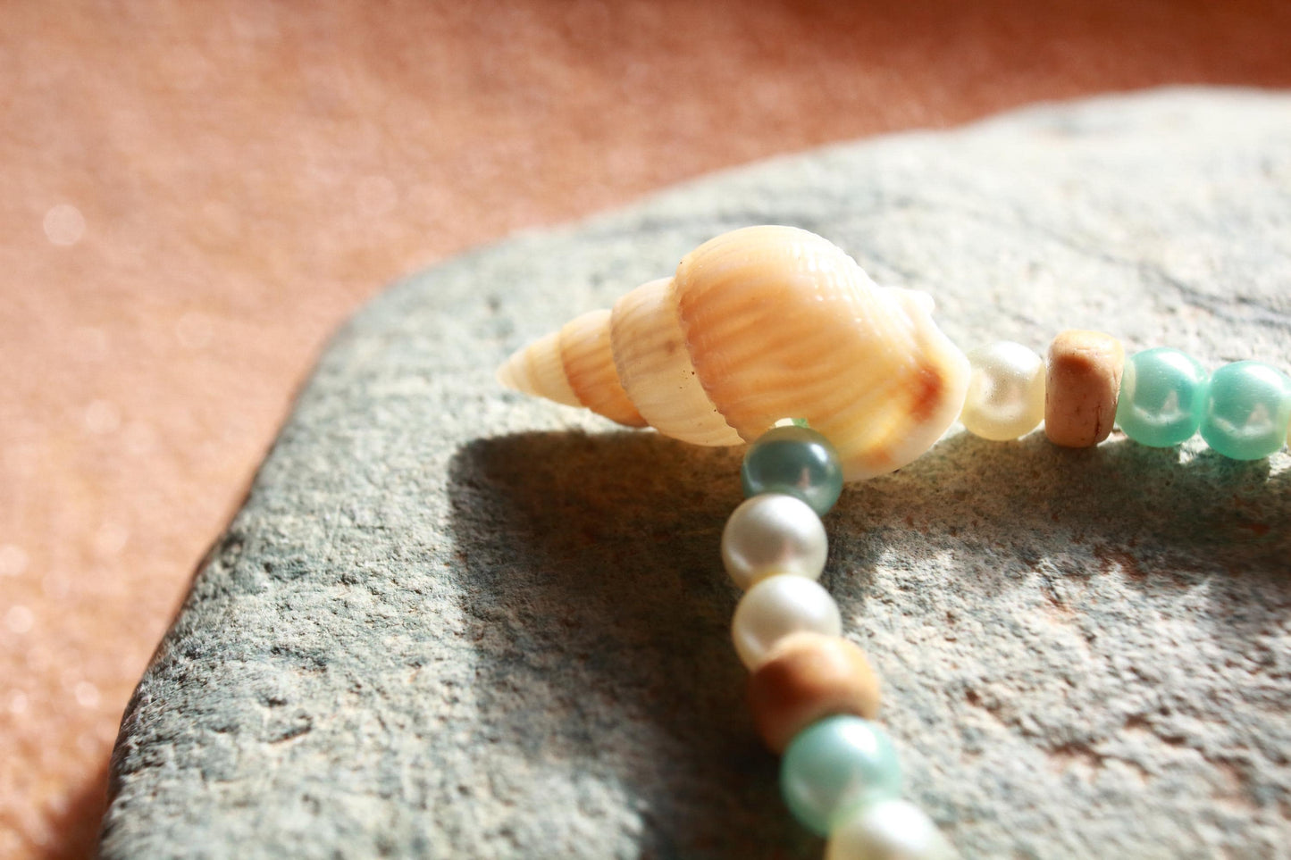 Sea Glass & Shell Silver Beach Bangle