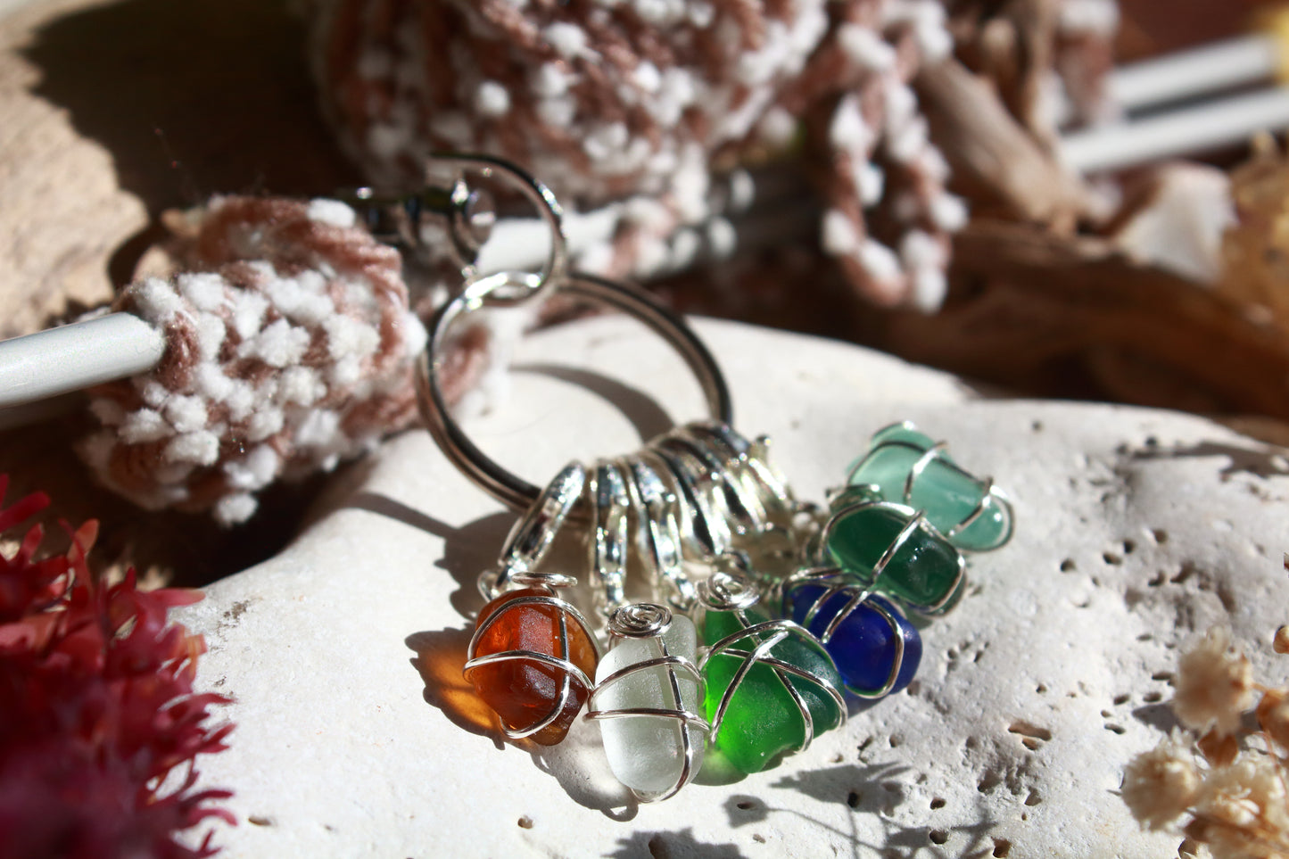 Irish Sea Glass Stitch Markers