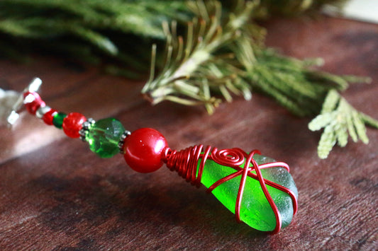 Christmas Sea Glass Bookmark