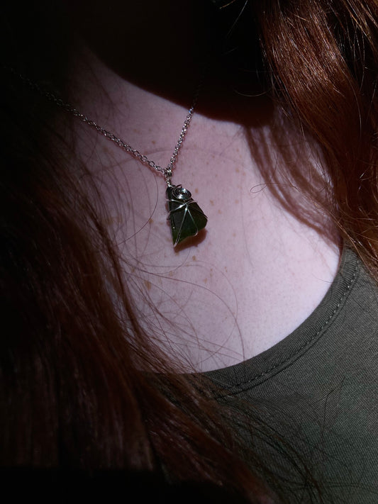 Moss & Moonlight Wire Wrapped Pendant