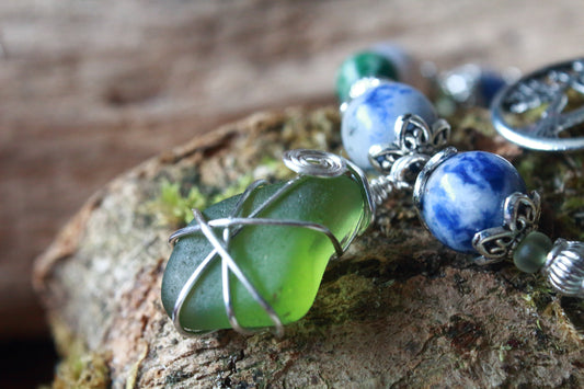 Foggy Forest Irish Sea Glass Bracelet