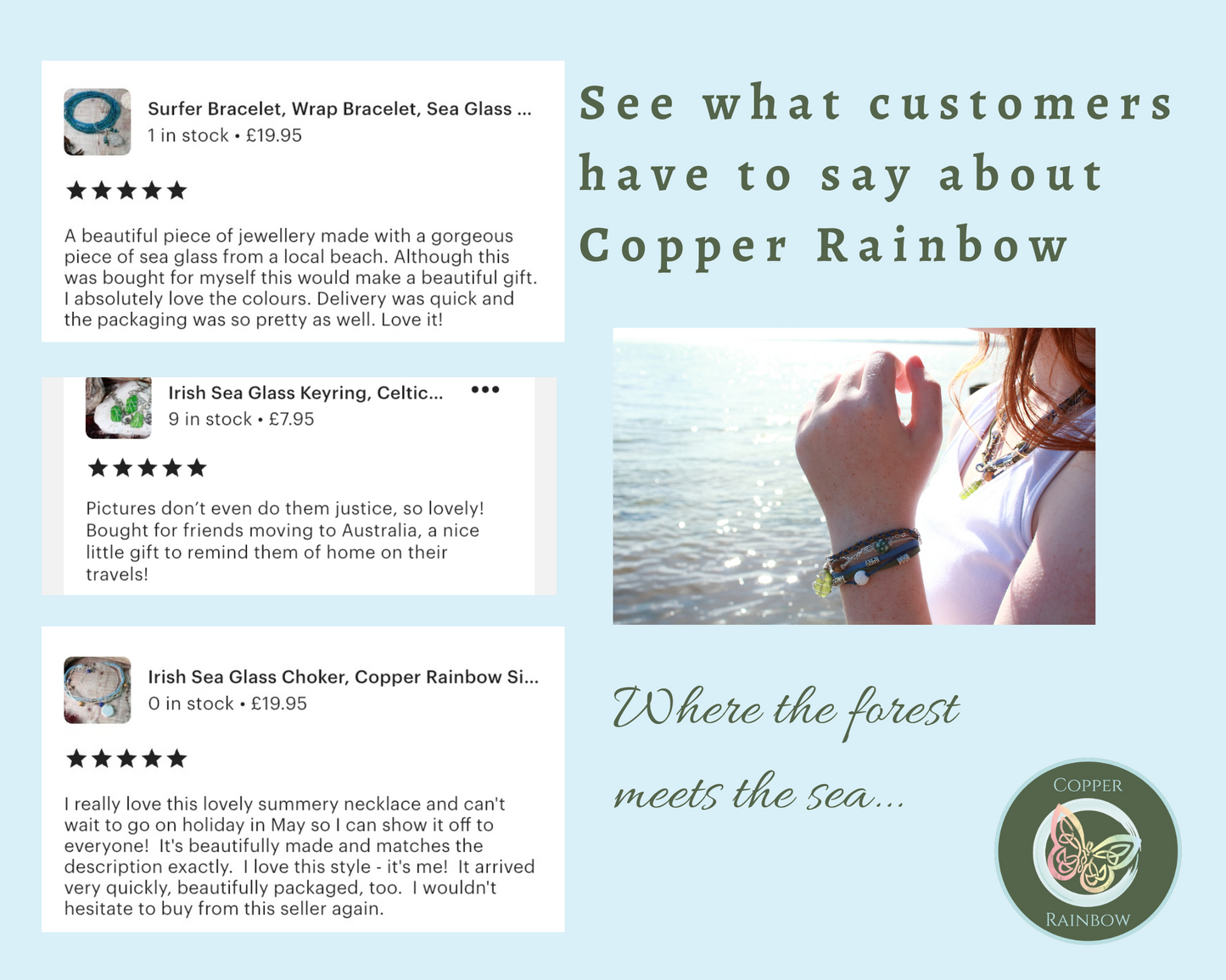 Teal & Brown Irish Sea Glass Beaded Choker