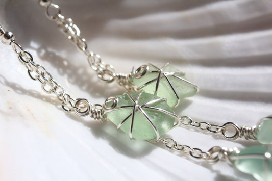 Seafoam Sea Glass Drop Earrings