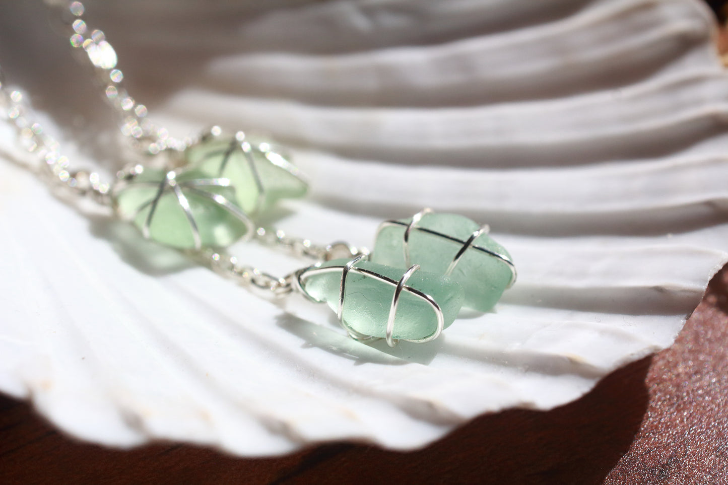 Seafoam Sea Glass Drop Earrings