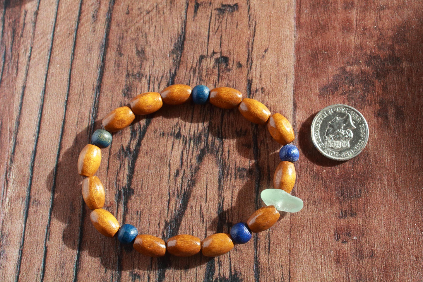 Seafoam Wooden Surf Collection Beaded Bracelet