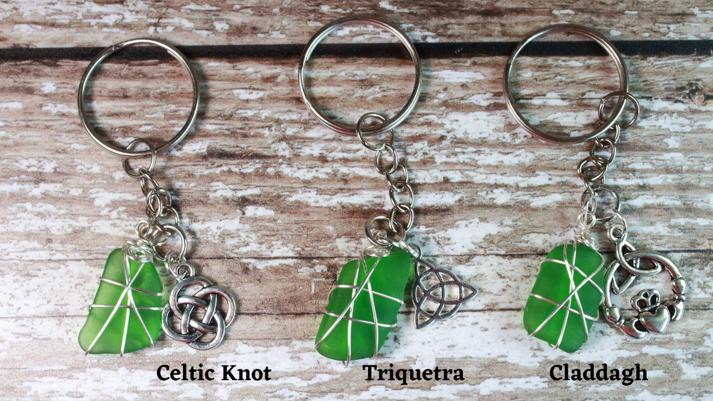 Celtic Kelly Green Charm Keyring