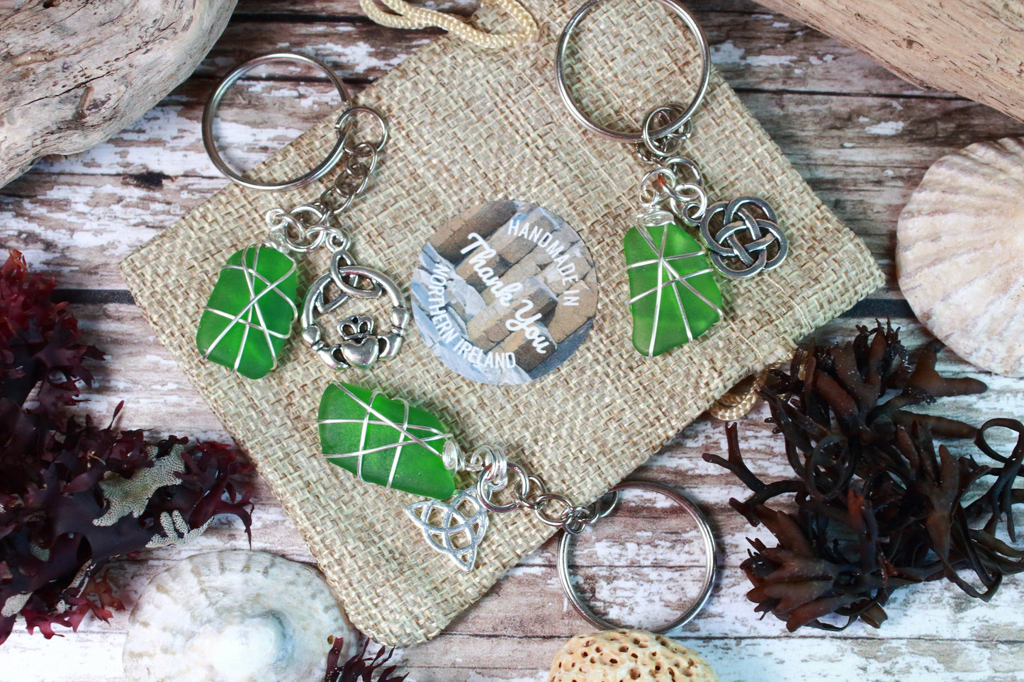 Celtic Kelly Green Charm Keyring