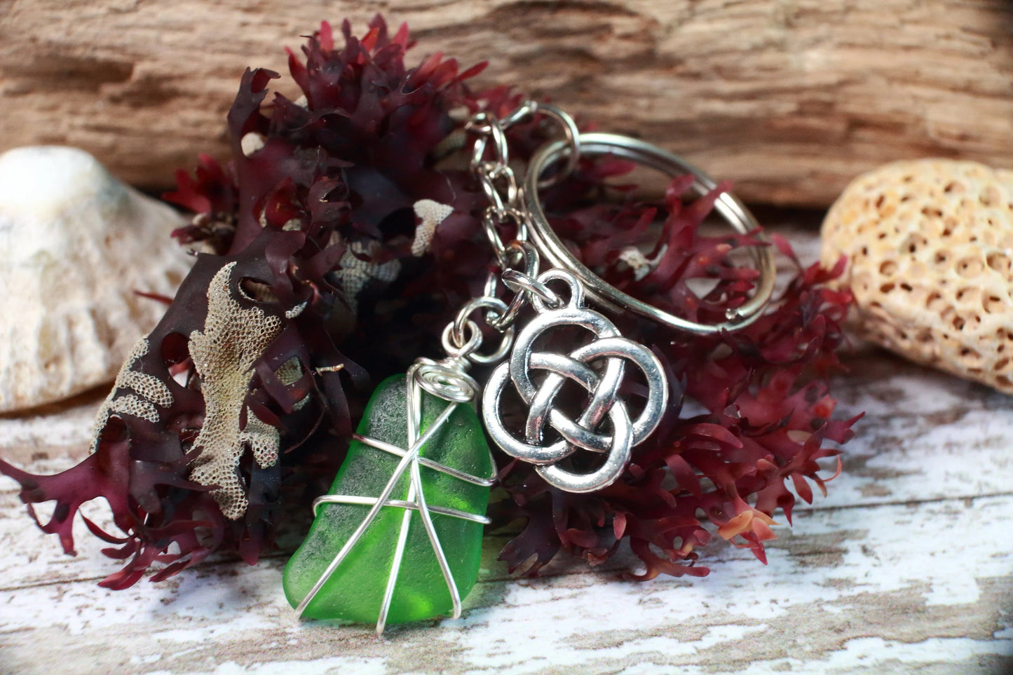 Celtic Kelly Green Charm Keyring