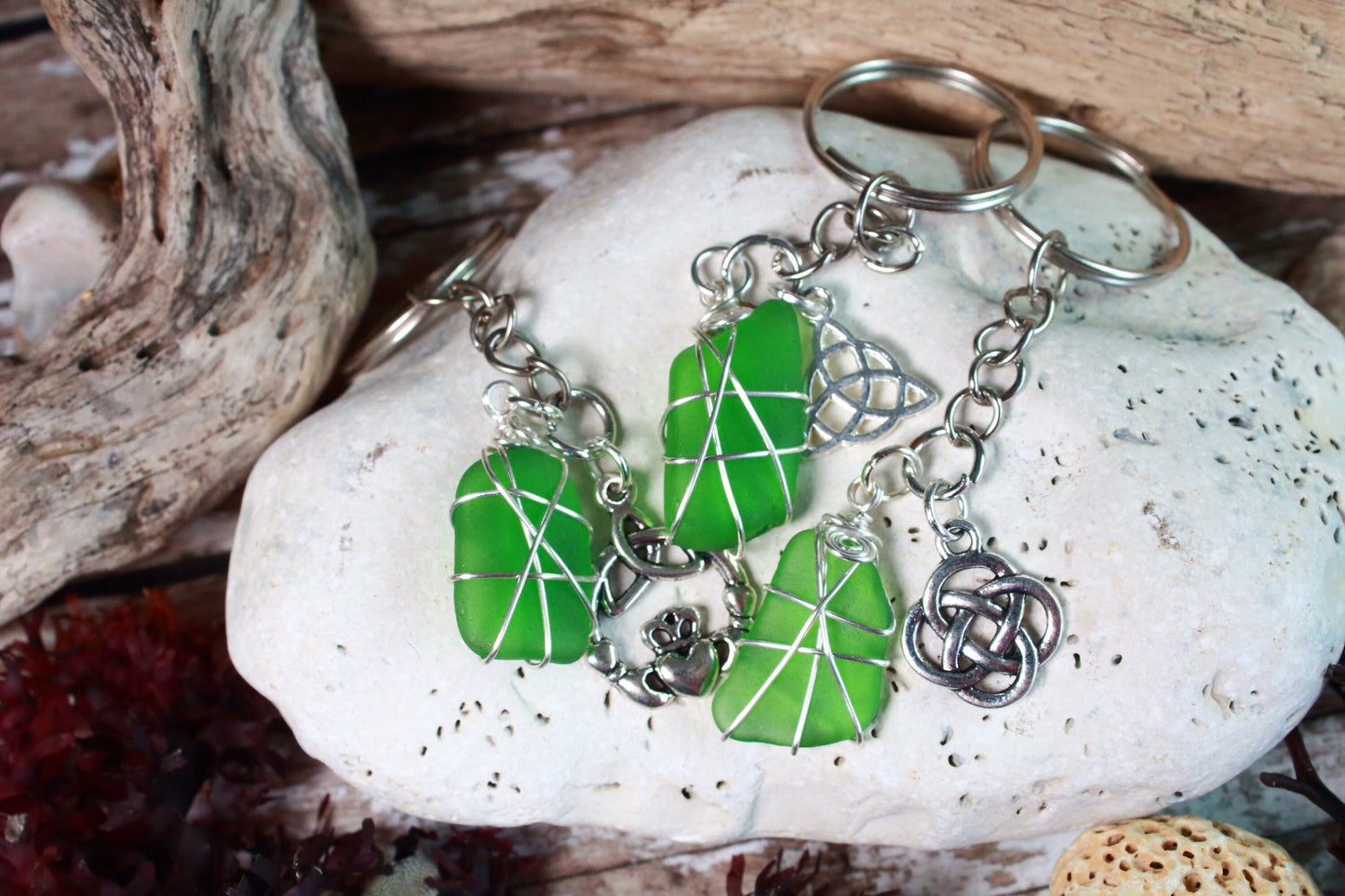 Celtic Kelly Green Charm Keyring