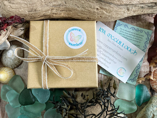 Winter Sea Glass Snowflake Charm Bracelet