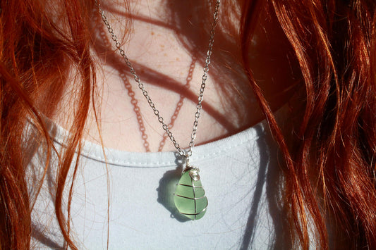 Seafoam Wire Wrapped Pendant