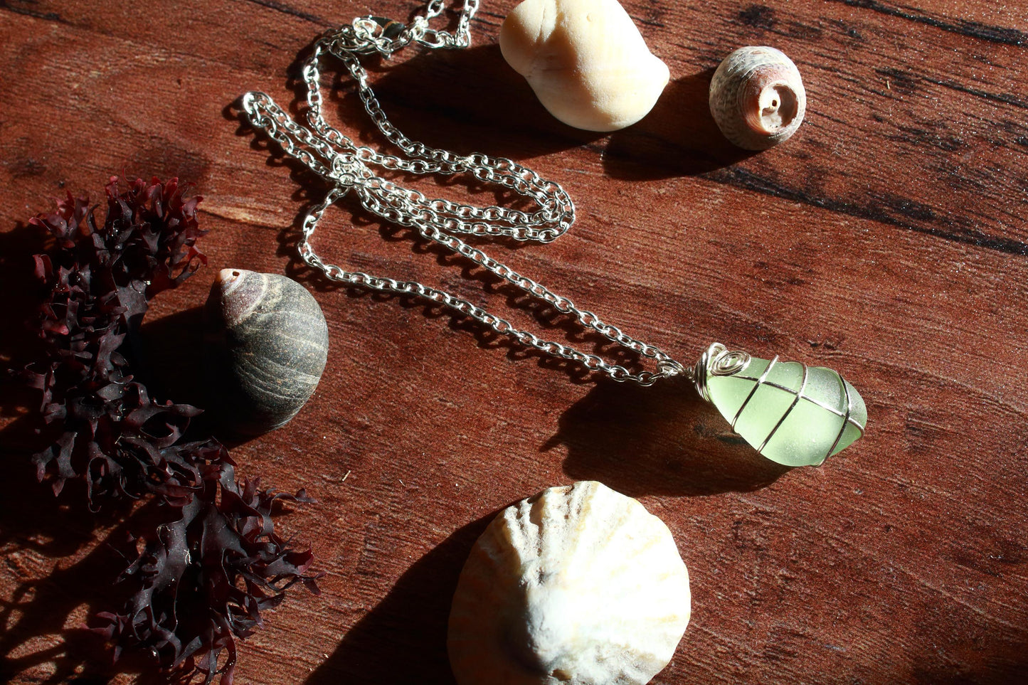 Seafoam Wire Wrapped Pendant