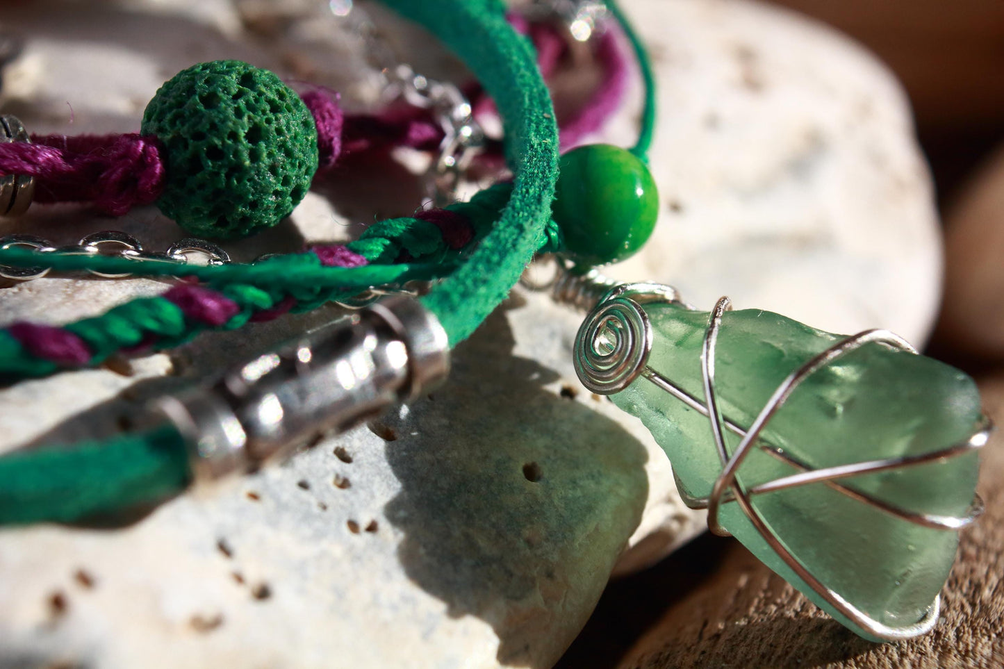 Jade Green Purple Signature Collection Bracelet