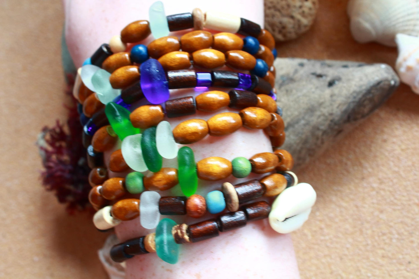 Kelly Green Beaded Surfer Bracelet