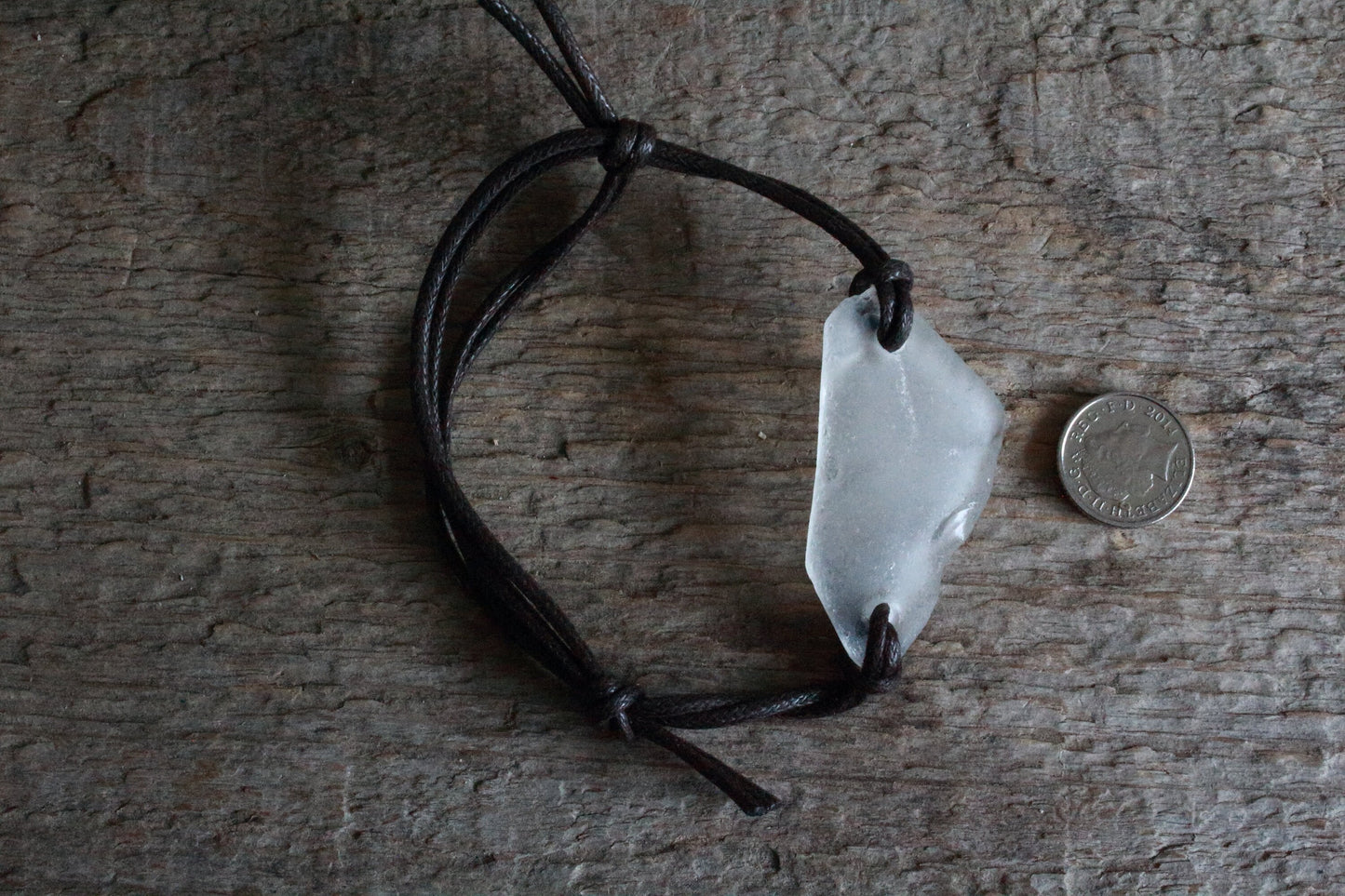 Unisex Irish White Sea Glass Bracelet