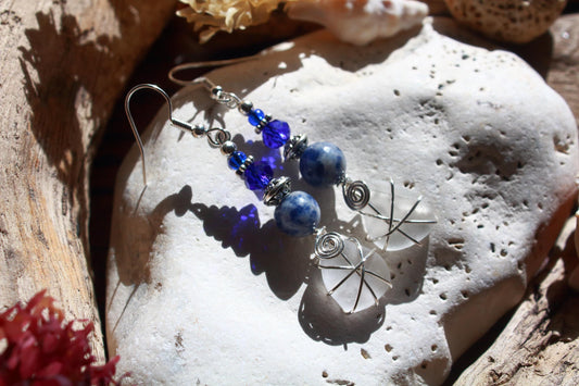 Frosted White Sea Glass Earrings