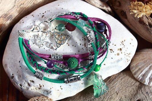 Jade Green Purple Signature Collection Bracelet