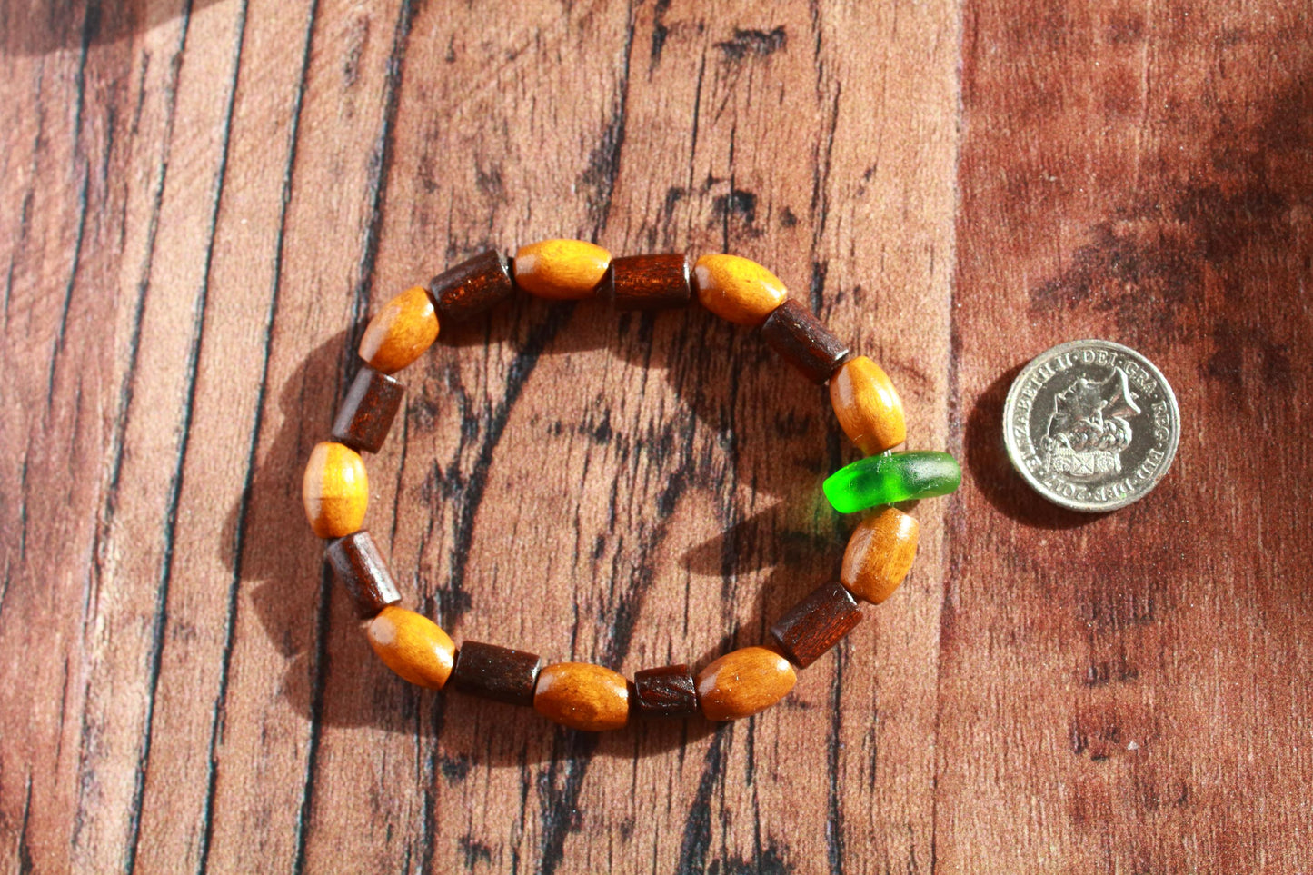 Green Unisex Beaded Surf Bracelet