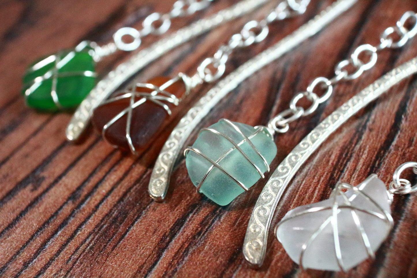 Custom Wrapped Glass & Metal Bookmark