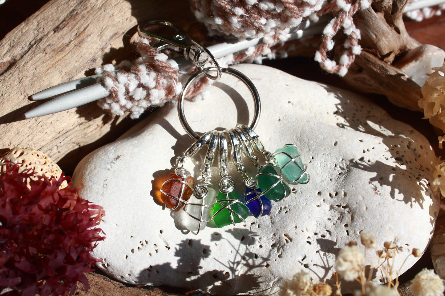 Irish Sea Glass Stitch Markers