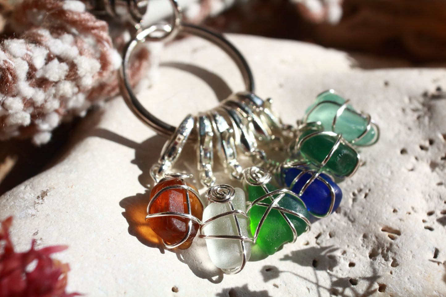 Irish Sea Glass Stitch Markers