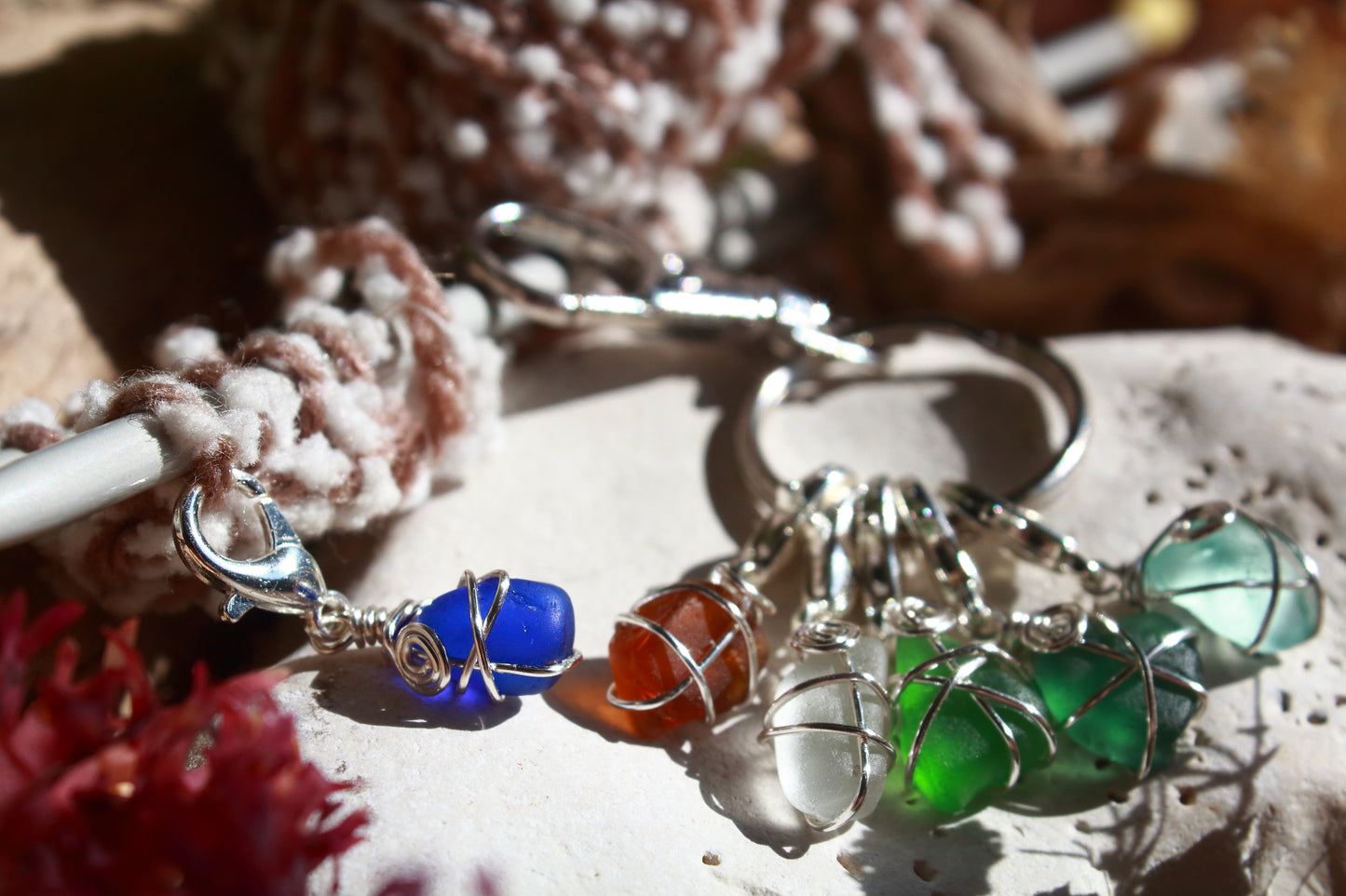 Irish Sea Glass Stitch Markers