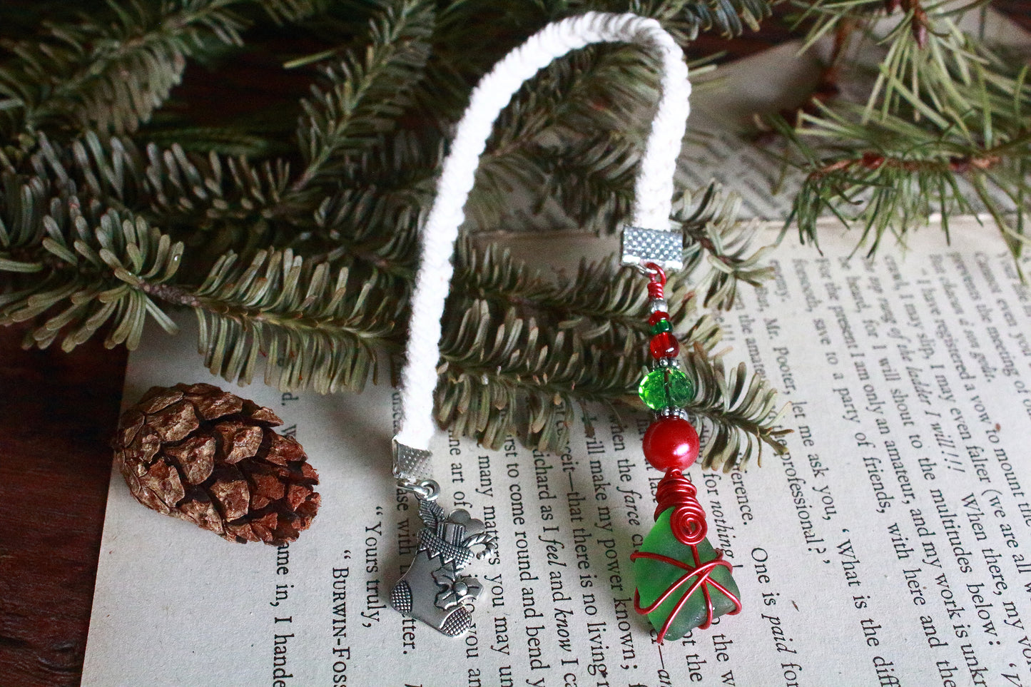 Christmas Sea Glass Bookmark