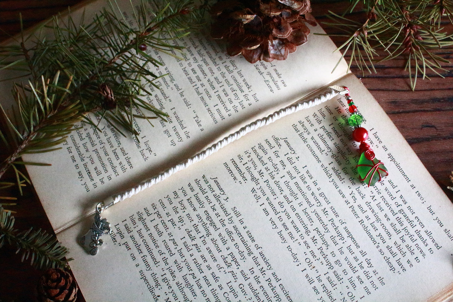 Christmas Sea Glass Bookmark