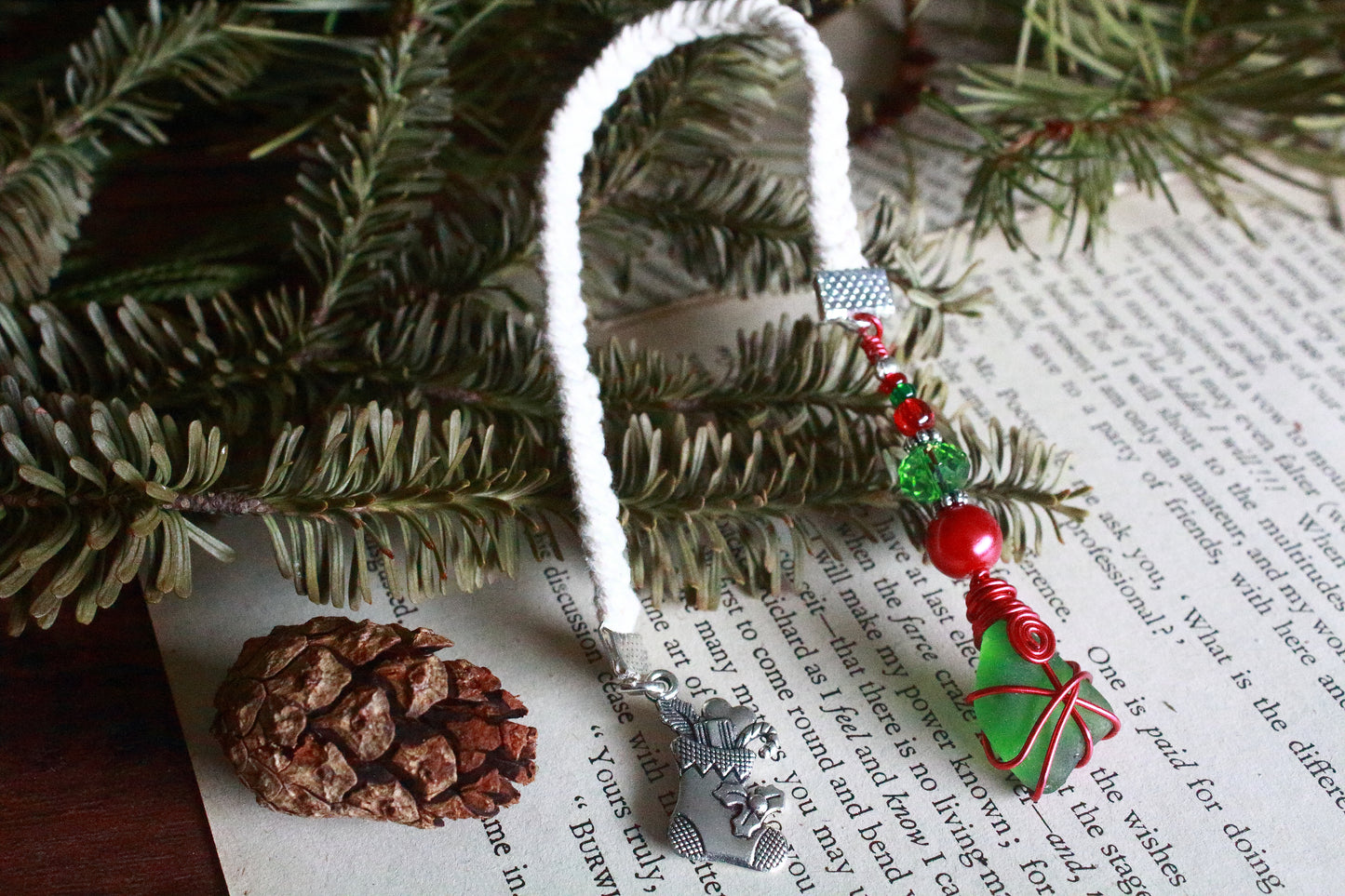 Christmas Sea Glass Bookmark