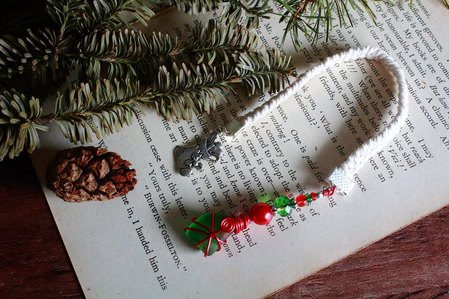 Christmas Sea Glass Bookmark