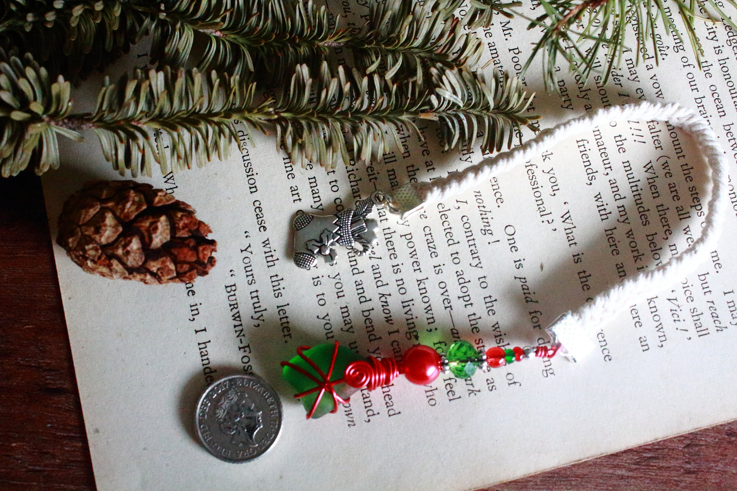 Christmas Sea Glass Bookmark