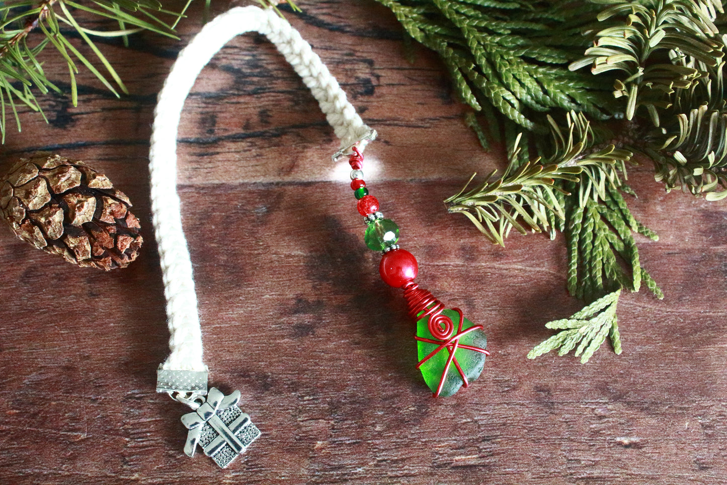 Christmas Sea Glass Bookmark