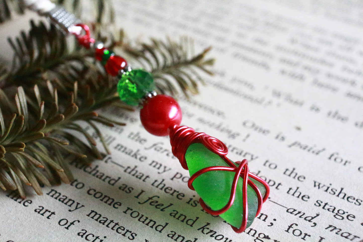 Christmas Sea Glass Bookmark