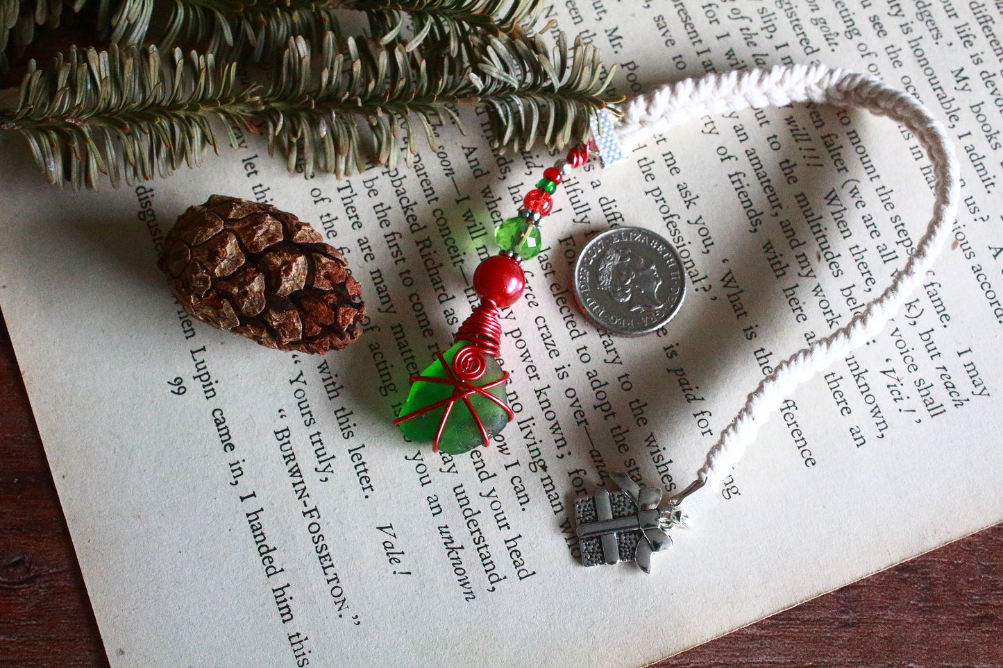 Christmas Sea Glass Bookmark