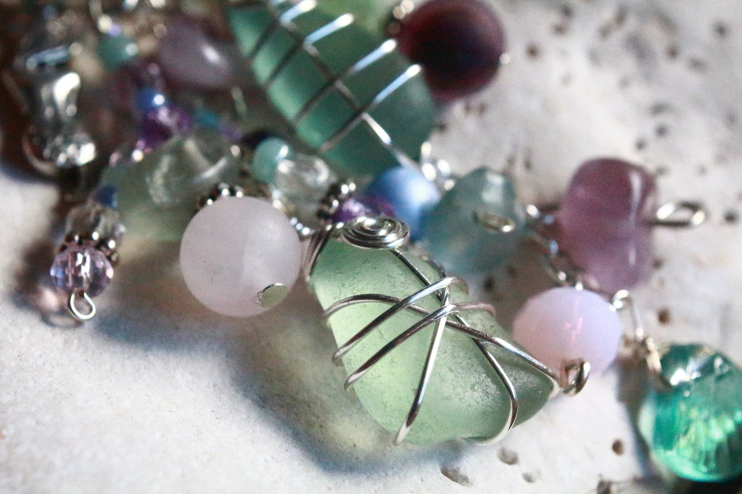 Mermaid Sea Glass Bag Charm