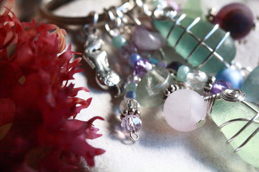 Mermaid Sea Glass Bag Charm