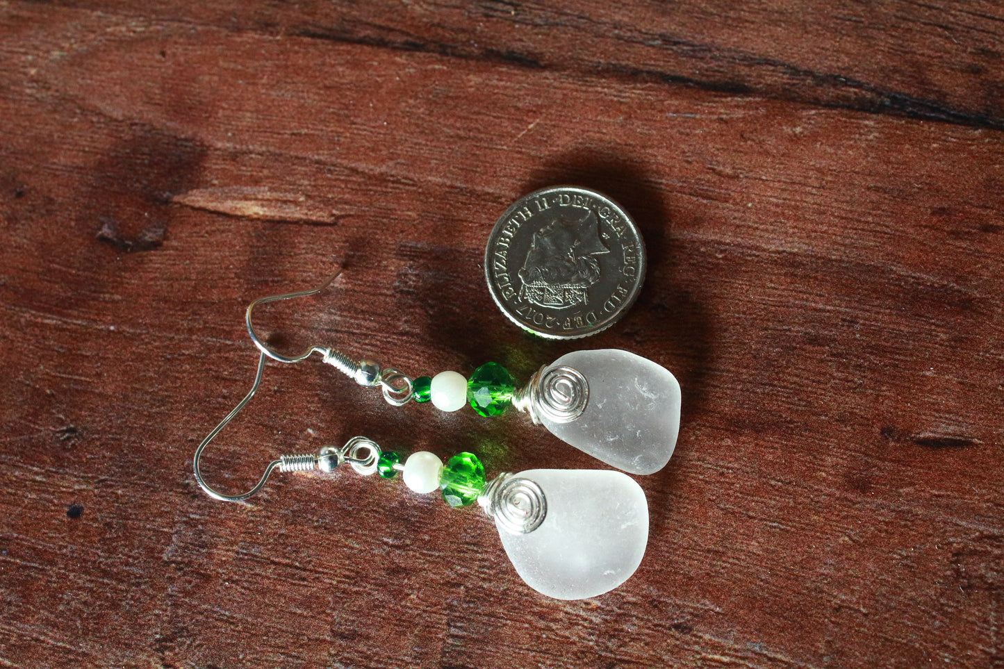 Snowdrop Sea Glass Earrings