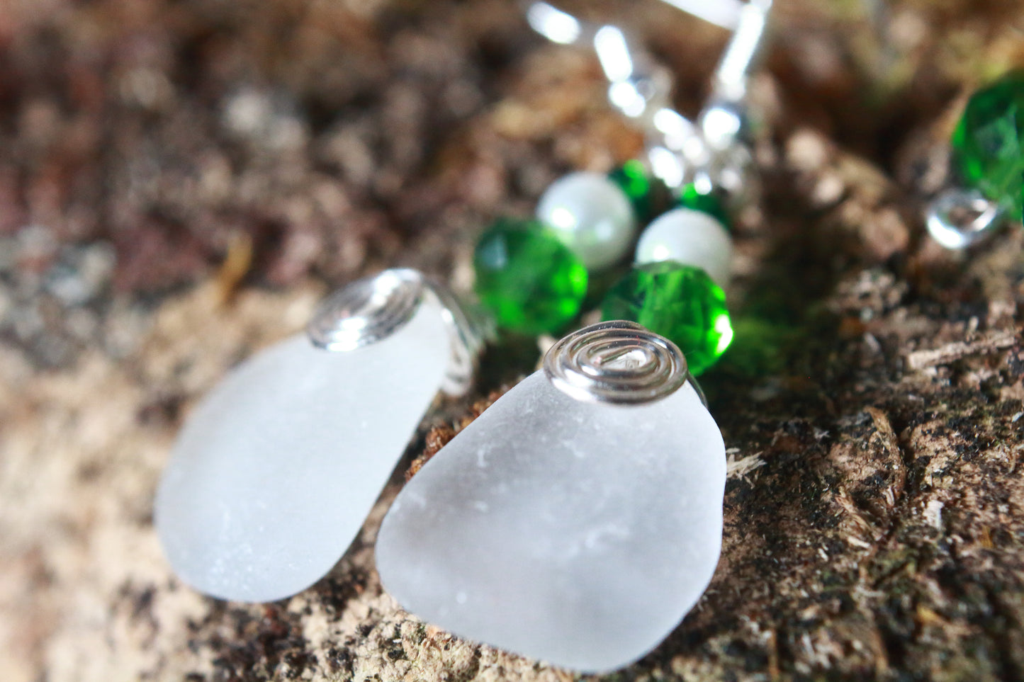 Snowdrop Sea Glass Earrings