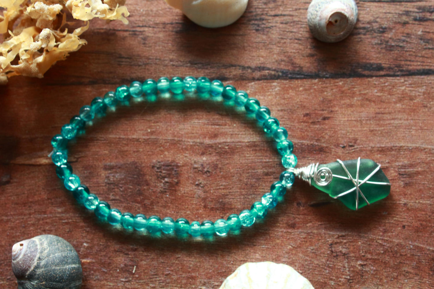 Tropical Ocean Inspired Beaded Bracelet