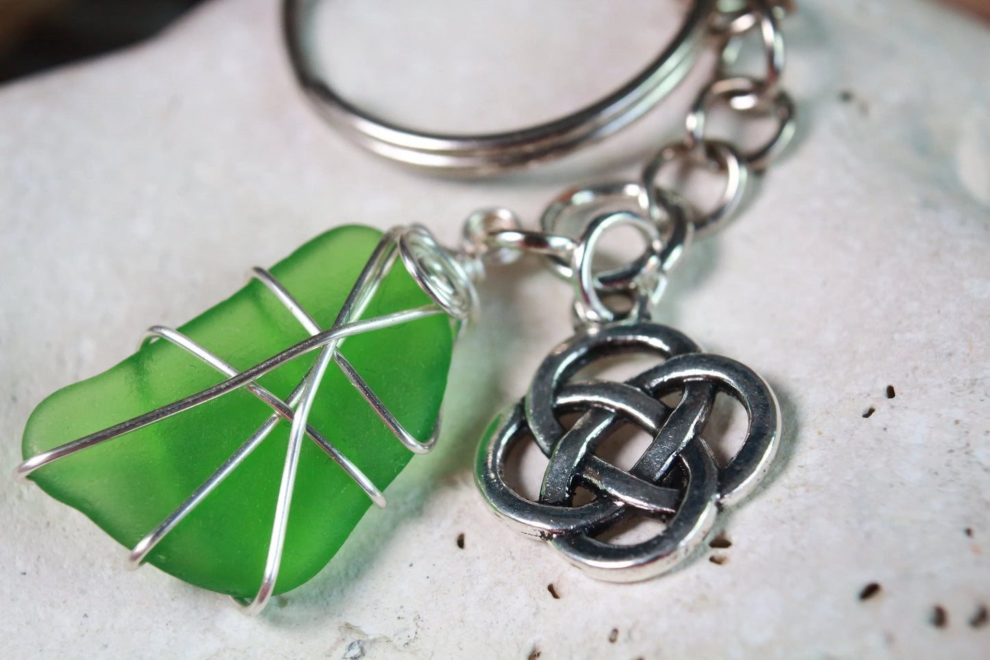 Celtic Kelly Green Charm Keyring
