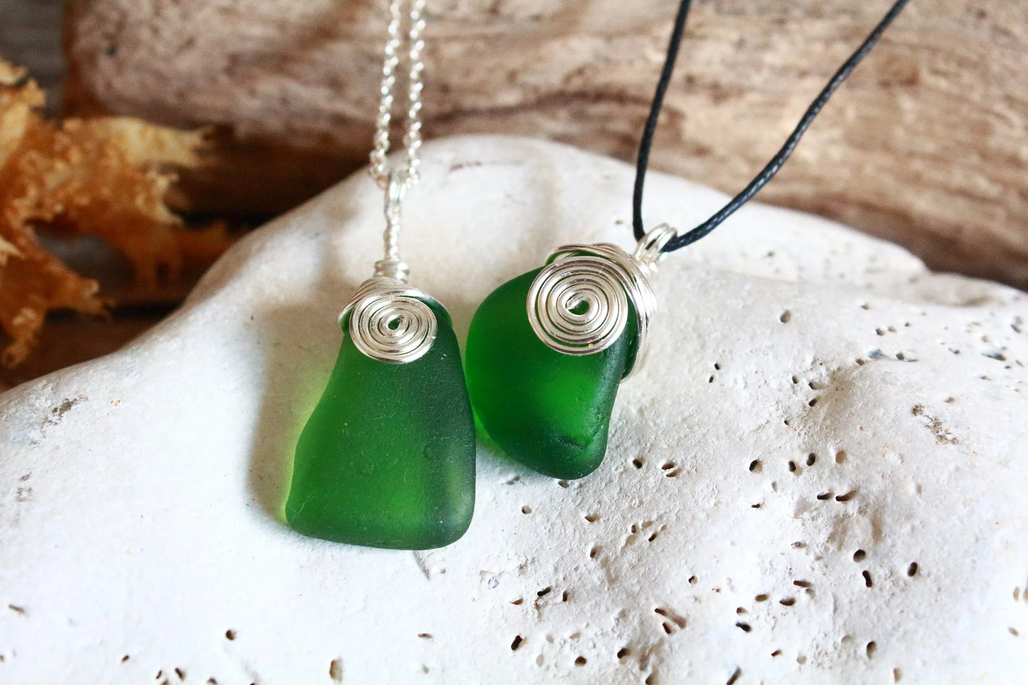 Celtic Spiral Kelly Green Pendant