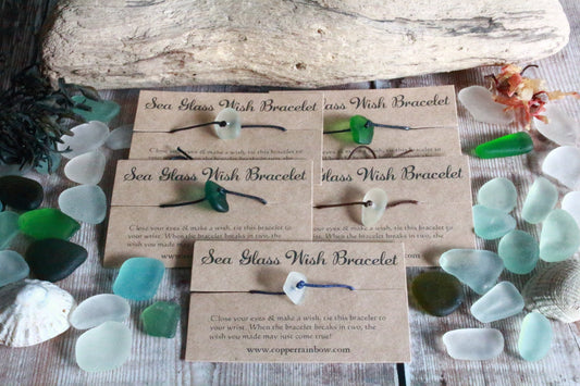 Unisex Sea Glass Wish Bracelet