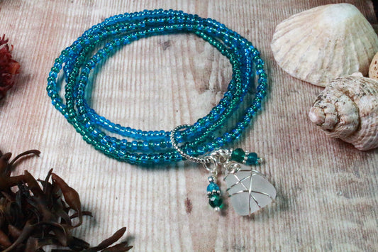 Deep Tropical Ocean Stretch Bracelet