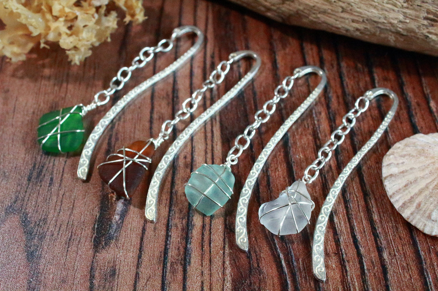 Custom Wrapped Glass & Metal Bookmark