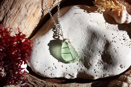 Seafoam Wrapped Pendant