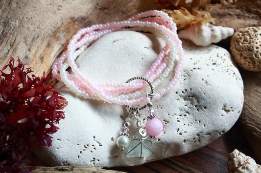 Cherry Blossom Beaded Stretch Bracelet
