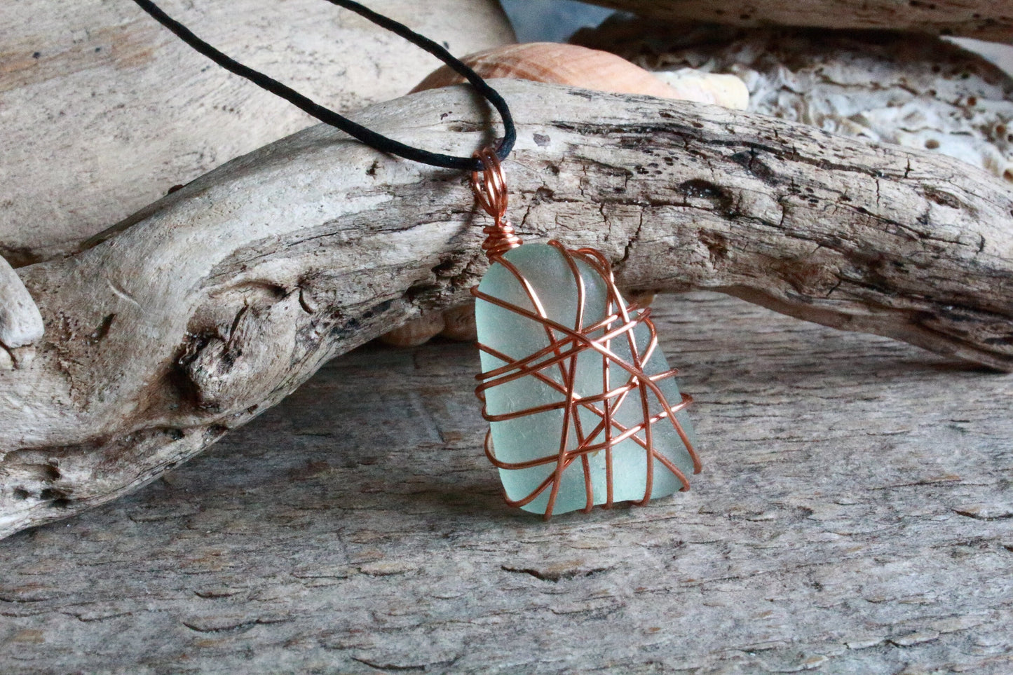 Seafoam & Copper Pendant