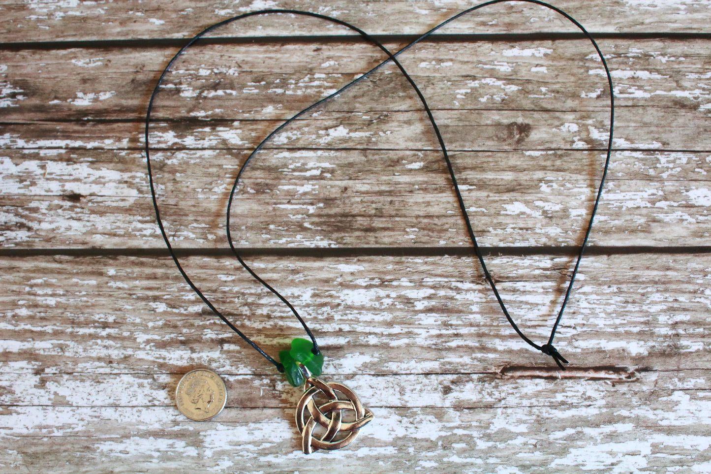 Celtic Kelly Green Triquetra Pendant
